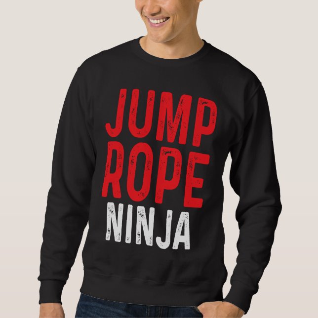Hopprep Ninja Hoppande Hopprepsträning Lång Ärmad Tröja (Framsida)