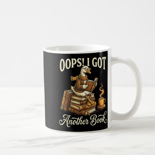 Hoppsan! Fick en till bok dumma gås läser böcker Kaffemugg (Höger)