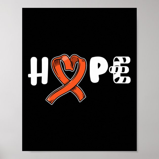 Hoppsan Leukemia Awareness Orange Ribbon Support G Poster (Framsidan)