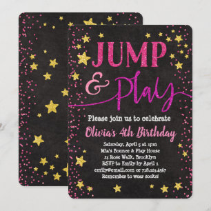 Hoppsan Party, jump & Play Birthday-inbjudan Inbjudningar