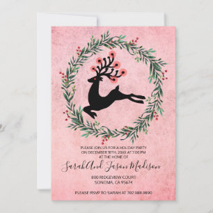 Hoppsan Renar I Julkrans Julfest Inbjudningar