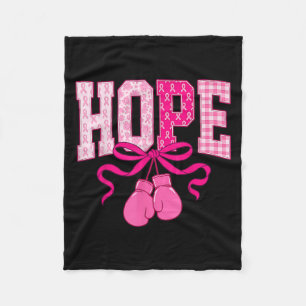 Hoppsan Rosa Ribbon Boxing Handskar Rosa Bröstcanc Fleecefilt