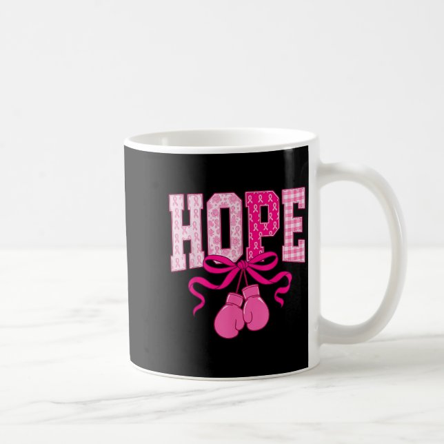 Hoppsan Rosa Ribbon Boxing Handskar Rosa Bröstcanc Kaffemugg (Höger)
