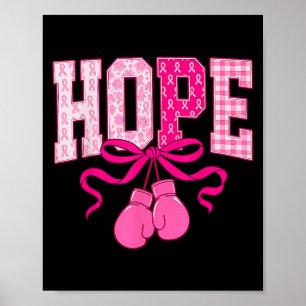 Hoppsan Rosa Ribbon Boxing Handskar Rosa Bröstcanc Poster