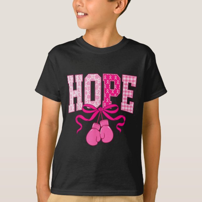 Hoppsan Rosa Ribbon Boxing Handskar Rosa Bröstcanc T Shirt (Framsida)