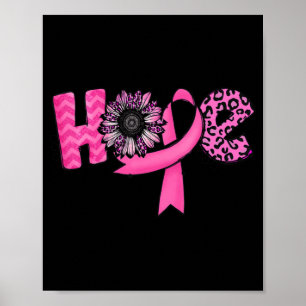 Hoppsan Rosa Ribbon Leopard Solros Breast Cancer A Poster