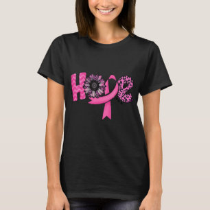 Hoppsan Rosa Ribbon Leopard Solros Breast Cancer A T Shirt