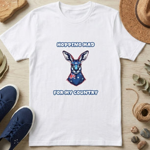 Hoppsjuk patriotisk känguru Aussie-anda T Shirt