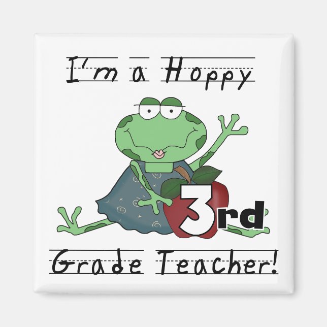 Hoppy 3rd Klass Lacher Tshirts och Gifts Magnet (Framsidan)