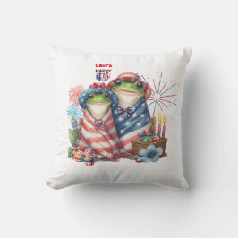 "Hoppy" 4:e juli Independence day Frogs Design Kudde
