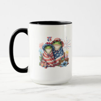 "Hoppy" 4:e juli Independence day Frogs Design Mugg