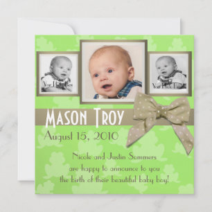 Hoppy Baby Photo Announcement Meddelande