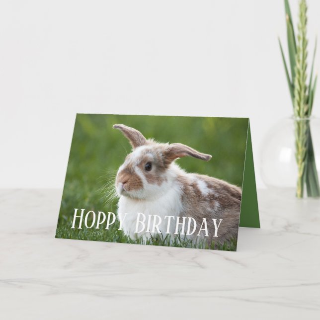 Hoppy Birthday Bunny Kort (Framsida)