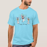 Hoppy Birthday Bunny Rabbit Kids T Shirt<br><div class="desc">Täckande kaniner är söta för barn!  För att säga Hoppy-födelsedagen,  de här buninerna är fyllda med roligt och glädje!</div>
