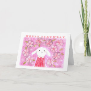 Hoppy Birthday Cute Bunny Rabbit söt söt Kort