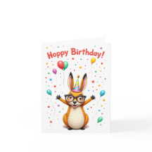 "Hoppy Birthday!" Cute Kangaroo Birthday Card med