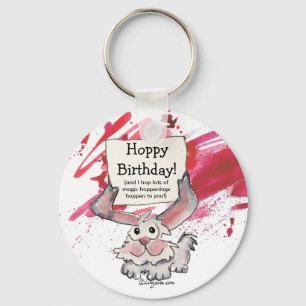 Hoppy Birthday Cute Personliga nyckelringar