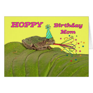 Hoppy Birthday för Mamma, Frog Födelsedagsfest Hälsningskort