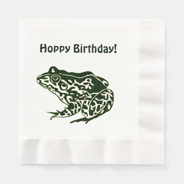 Hoppy Birthday Frog Pappersservett (Framsidan)