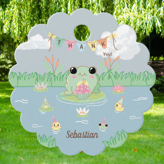 Hoppy Birthday Frog Thank You Gåvor Etiketter
