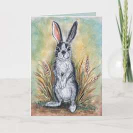 Hoppy Birthday Rabbit Painting Art Cute Animal Kort