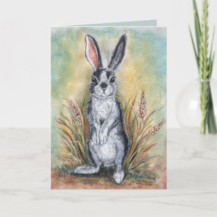 Hoppy Birthday Rabbit Painting Art Cute Animal Kort