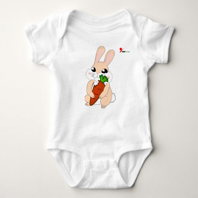 Hoppy Bunny Baby Bodydräkt T Shirt (Framsida)