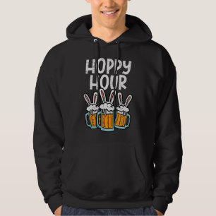 Hoppy Bunny Rabbit Öar Glad påsk Day Manar Kvinnor Hoodie