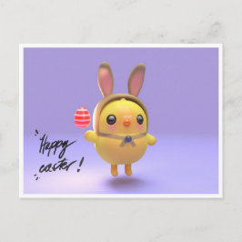 Hoppy Chickling-Easter chicklet with bunny hat Helg Vykort