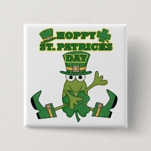 Hoppy dagTshirts och gåvor för St. Patricks Knapp