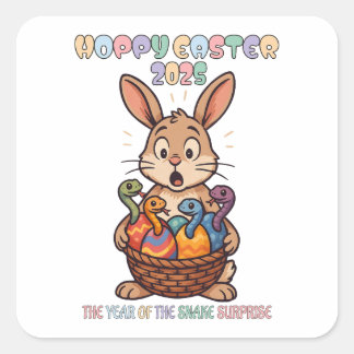 Hoppy Easter 2025: The Year of the Snake Surprise! Fyrkantigt Klistermärke