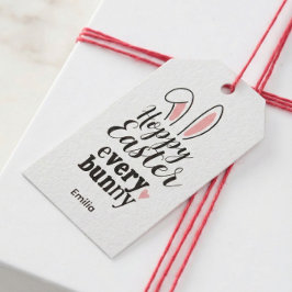 Hoppy Easter Every Bunny Custom Name Presentetikett
