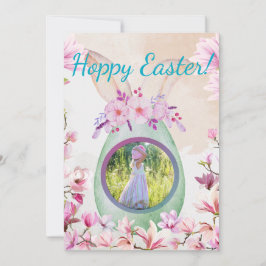 Hoppy Easter green egg photo Inbjudningar