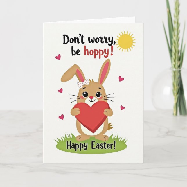 Hoppy Easter Greetings Card Kort (Framsida)