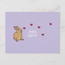 "Hoppy Easter" Punny Bunny Postcard Vykort
