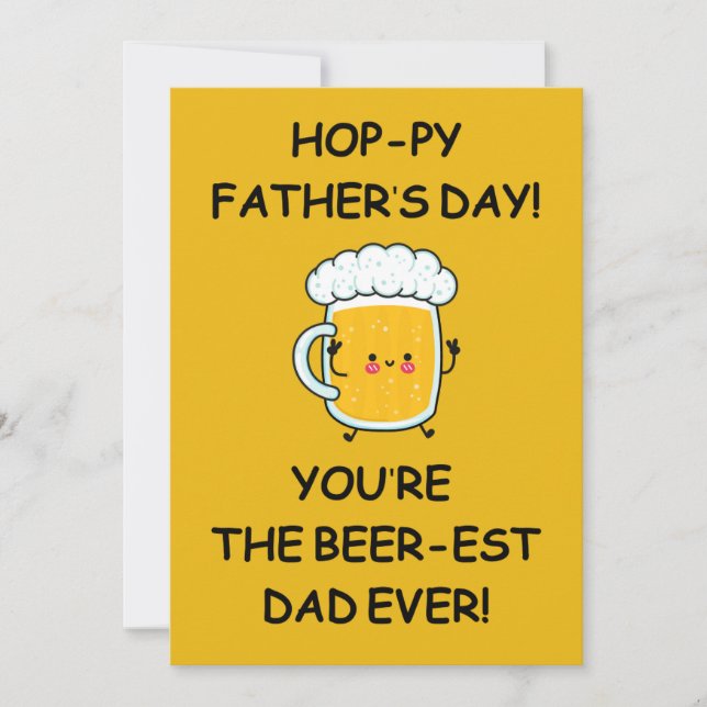 Hoppy Fars dag Card Beerest Pappa någonsin Inbjudningar (Framsida)