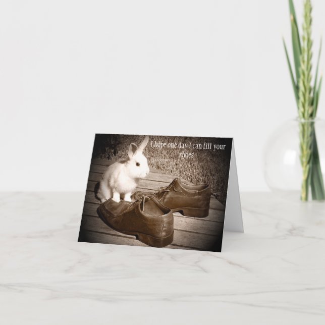 Hoppy fars dagkort som presenterar en gullig kanin kort (Framsida)