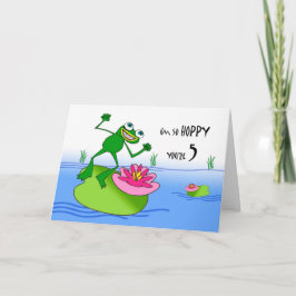 Hoppy Femte födelsedagen, underbart Frog på Pond Kort
