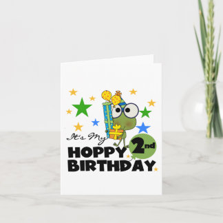 Hoppy Frog 2:a födelsedag T-shirts och gåvor Kort
