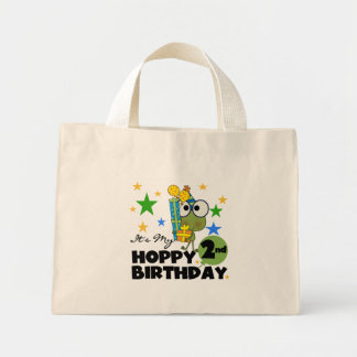 Hoppy Frog 2:a födelsedag T-shirts och gåvor Mini Tygkasse