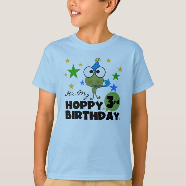 Hoppy Frog 3:e födelsedag Tshirts och presenter (Framsida)