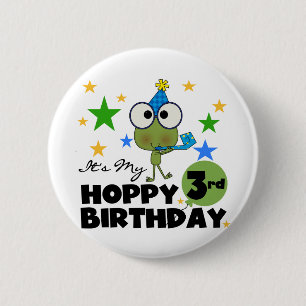 Hoppy Frog 3:e födelsedag Tshirts och presenter Knapp