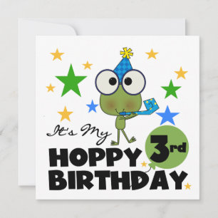 Hoppy Frog 3:e födelsedag Tshirts och presenter Kort