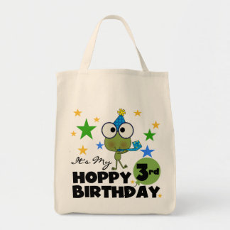 Hoppy Frog 3:e födelsedag Tshirts och presenter Tygkasse