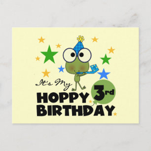 Hoppy Frog 3:e födelsedag Tshirts och presenter Vykort