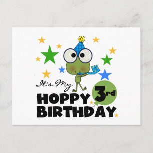 Hoppy Frog 3:e födelsedag Tshirts och presenter Vykort