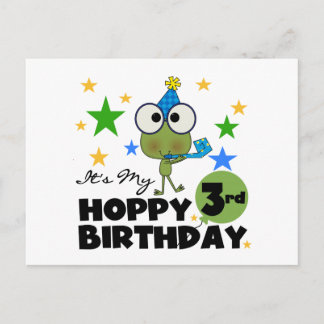 Hoppy Frog 3:e födelsedag Tshirts och presenter Vykort