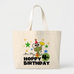 Hoppy Frog 4e födelsedagen T-shirts och presenter Jumbo Tygkasse