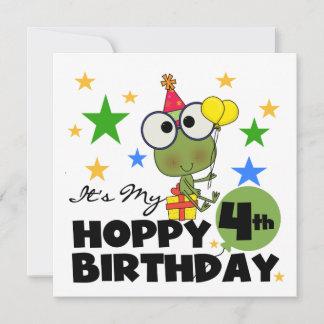 Hoppy Frog 4e födelsedagen T-shirts och presenter Kort