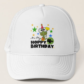 Hoppy Frog 4e födelsedagen T-shirts och presenter Truckerkeps